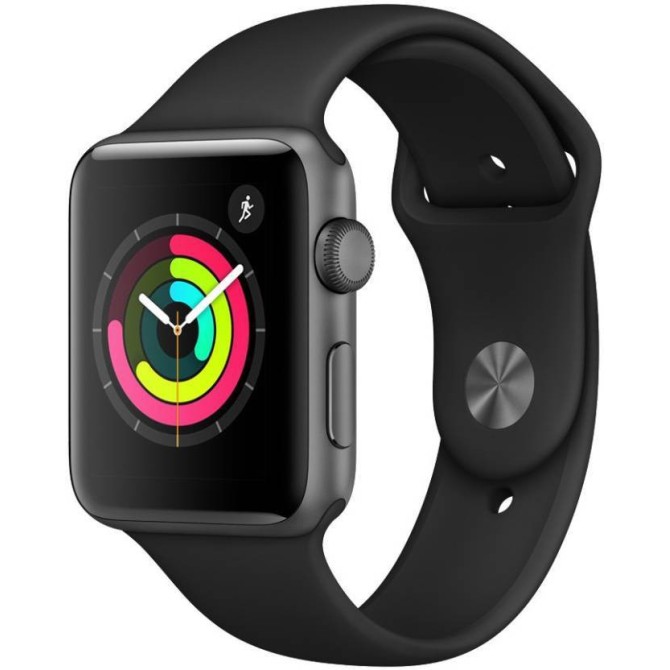 APPLE Watch Series 3 GPS-42 mm Space Grey Aluminium Case with Black Sport Band (Black Strap) APPLE Watch Series 3 GPS-42 mm Space Grey Aluminium Case with Black Sport Band (Black Strap)