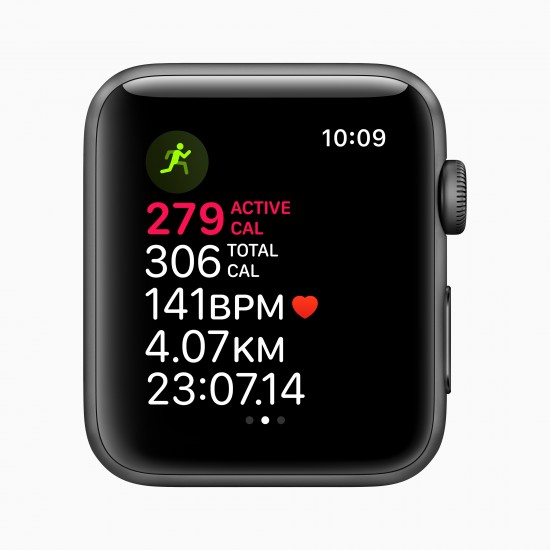 APPLE Watch Series 3 GPS-42 mm Space Grey Aluminium Case with Black Sport Band (Black Strap)