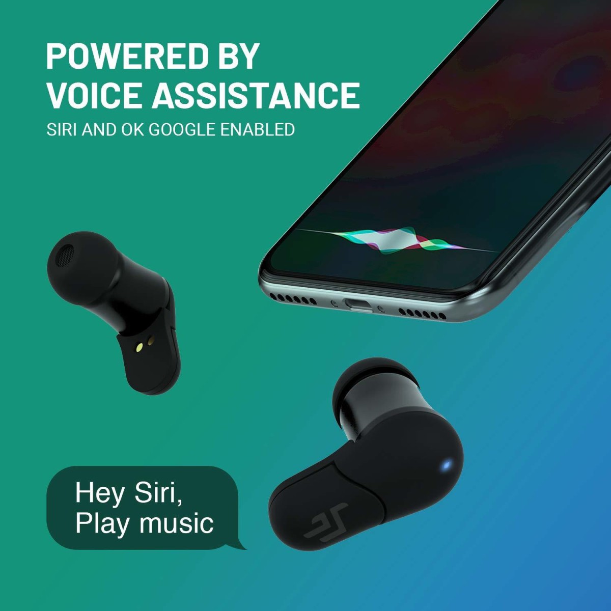 CrossBeats AIR Black True Wireless Bluetooth Headset Black