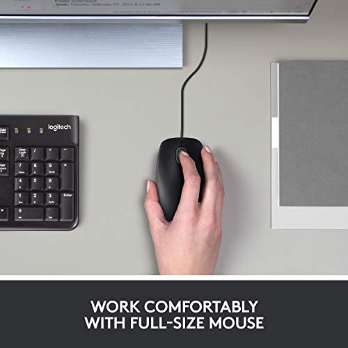 Logitech B100 Wired USB Mouse, 3 yr Warranty, 800 DPI Optical Tracking, Ambidextrous PC/Mac/Laptop - Black Logitech B100 Wired USB Mouse, 3 yr Warranty, 800 DPI Optical Tracking, Ambidextrous PC/Mac/Laptop - Black