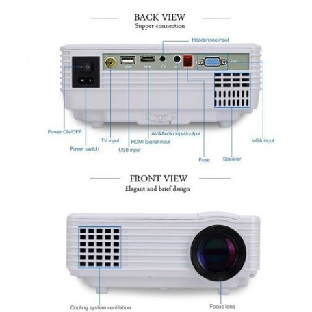 VISION VP-606 wi-fi Portable LED Projector & LED Lamp 50000 Hrs. 1800 Lumens, HDMI, USB, VGA, SD Card Slot, Educational Projector VISION VP-606 wi-fi Portable LED Projector & LED Lamp 50000 Hrs. 1800 Lumens, HDMI, USB, VGA, SD Card Slot, Educational Projector