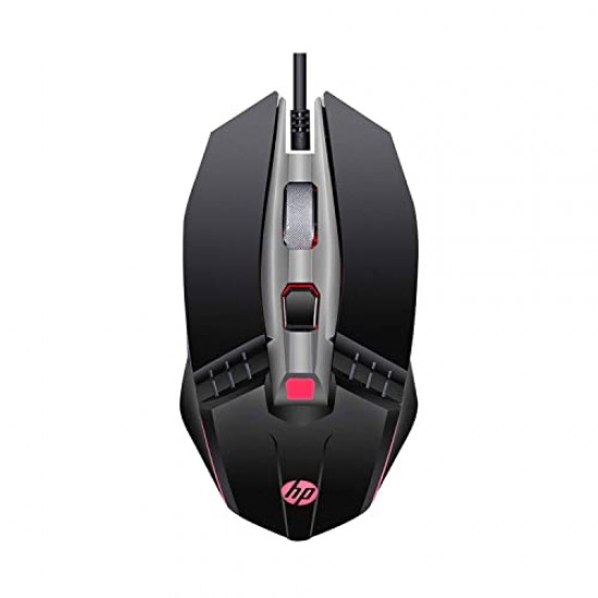 HP M270 Backlit USB Wired Gaming Mouse with 6 Buttons, 4-Speed Customizable 2400 DPI, Ergonomic Design, Breathing LED Lighting