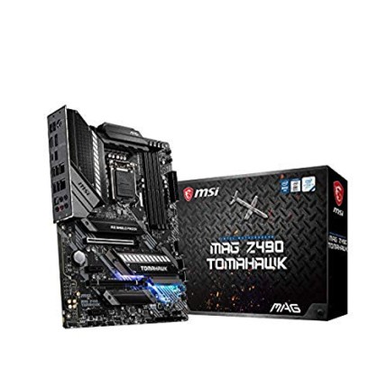MSI MAG Z490 Tomahawk Motherboard (ATX, 10th Gen Intel Core, LGA 1200, DDR4, 2X M.2, USB 3.2, Type-C, 2.5G LAN, RGB) MSI MAG Z490 Tomahawk Motherboard (ATX, 10th Gen Intel Core, LGA 1200, DDR4, 2X M.2, USB 3.2, Type-C, 2.5G LAN, RGB)