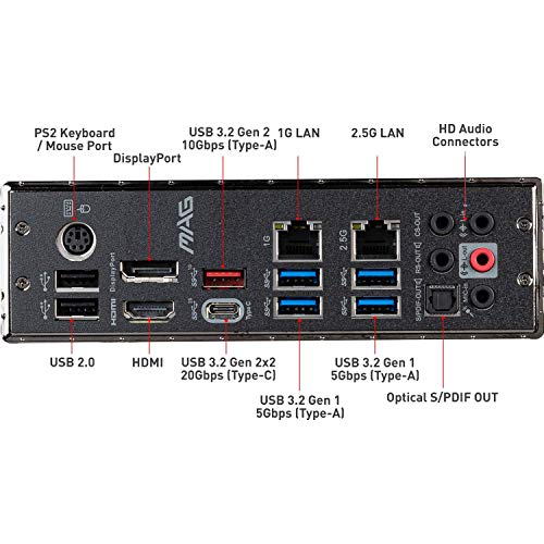 MSI MAG Z490 Tomahawk Motherboard (ATX, 10th Gen Intel Core, LGA 1200, DDR4, 2X M.2, USB 3.2, Type-C, 2.5G LAN, RGB) MSI MAG Z490 Tomahawk Motherboard (ATX, 10th Gen Intel Core, LGA 1200, DDR4, 2X M.2, USB 3.2, Type-C, 2.5G LAN, RGB)