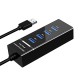 TERABYTE 4 Port USB HUB SuperSpeed 3.0 High-Speed Multiport Slim USB Hub Black 