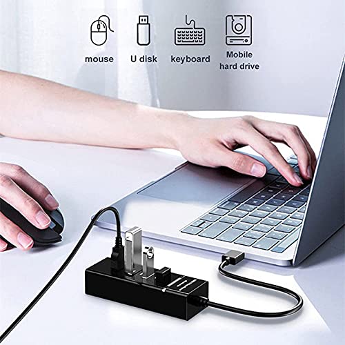TERABYTE 4 Port USB HUB SuperSpeed 3.0 High-Speed Multiport Slim USB Hub Black 