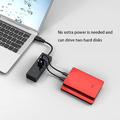 TERABYTE 4 Port USB HUB SuperSpeed 3.0 High-Speed Multiport Slim USB Hub Black 