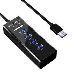 TERABYTE 4 Port USB HUB SuperSpeed 3.0 High-Speed Multiport Slim USB Hub   Compatible for Pendrive, Mouse, Keyboards, Mobile, Tablet ( Black )
