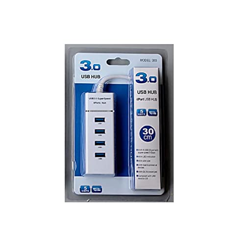 TERABYTE 4 Port USB HUB SuperSpeed 3.0 High-Speed Multiport Slim USB Hub Black 