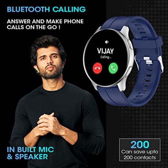 Fire-Boltt INVINCIBLE 1.39" (3.53cm) AMOLED 454x454 Bluetooth Calling Smartwatch ALWAYS ON, 100 Sports Modes (Navy Silver )