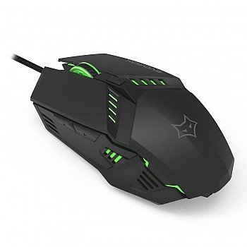 EvoFox Shadow Optical USB Wired Gaming Mouse with Upto 3600 DPI Gaming Sensor 1.8m Braided Cable (Black)