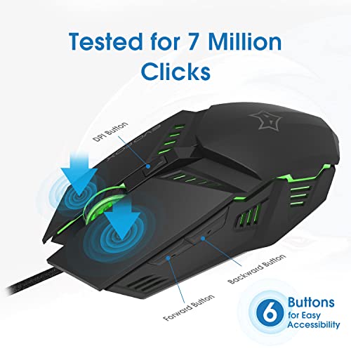 EvoFox Shadow Optical USB Wired Gaming Mouse with Upto 3600 DPI Gaming Sensor 1.8m Braided Cable (Black) EvoFox Shadow Optical USB Wired Gaming Mouse with Upto 3600 DPI Gaming Sensor 1.8m Braided Cable (Black)