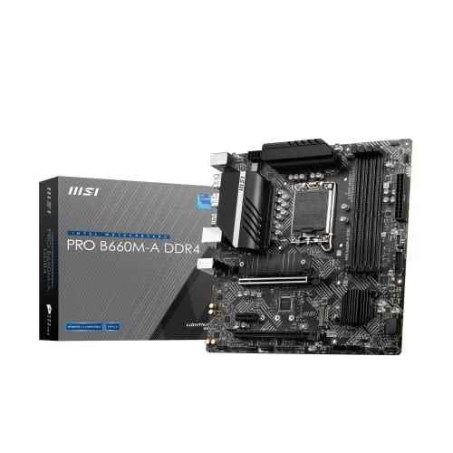 MSI Pro B660M-A Ddr4 Motherboard, Micro-ATX - Supports Intel 12Th Gen Core Processors Black