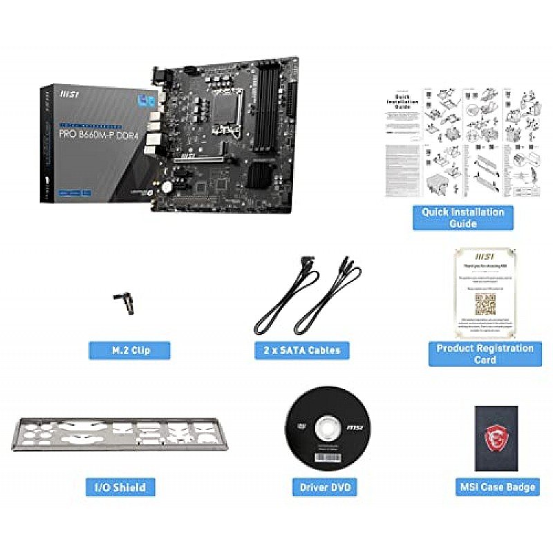 MSI Pro B660M-A Ddr4 Motherboard, Micro-ATX - Supports Intel 12Th Gen Core Processors Black