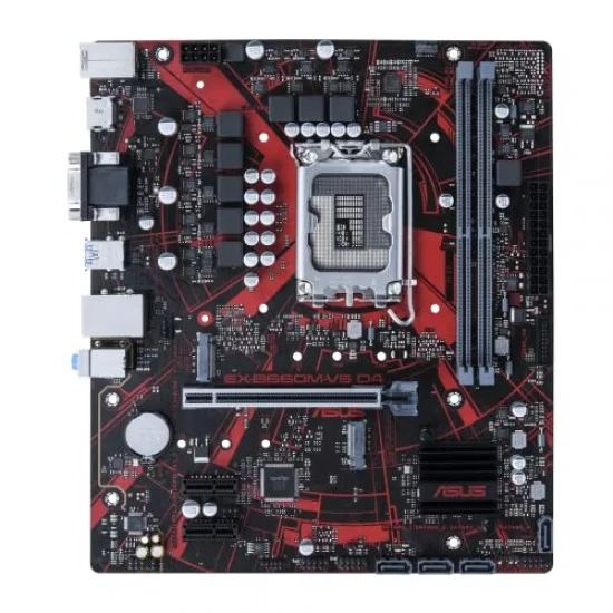 ASUS EX-B660M-V5 D4 Intel B660 (LGA1700) mATX Motherboard with PCIe 4.0 Slot, DDR4, 1GB Ethernet, Two M.2 Slots, HDMI, D-Sub
