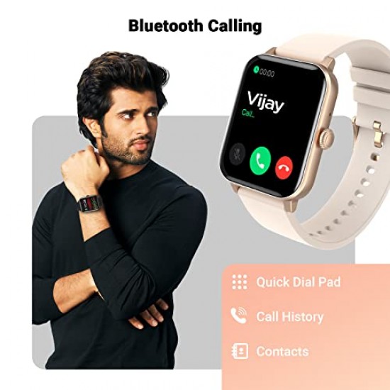 Fire-Boltt Ninja Calling 1.69" Bluetooth Calling Smart Watch, Dial Pad, AI Voice Assistant Wrist Gaming Multiple Sports (Silver)