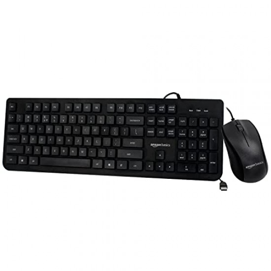 Airtree Wired Keyboard for Windows, USB 2.0 Interface, for PC, Computer, Laptop, Mac (Black)-