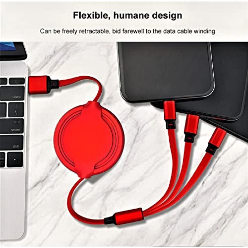 Airtree 3-IN-1 Retractable 3.0 Fast Charger Cord Compatible with Phone/Type C/Micro USB for All Android and iOS Smartphones Airtree 3-IN-1 Retractable 3.0 Fast Charger Cord Compatible with Phone/Type C/Micro USB for All Android and iOS Smartphones