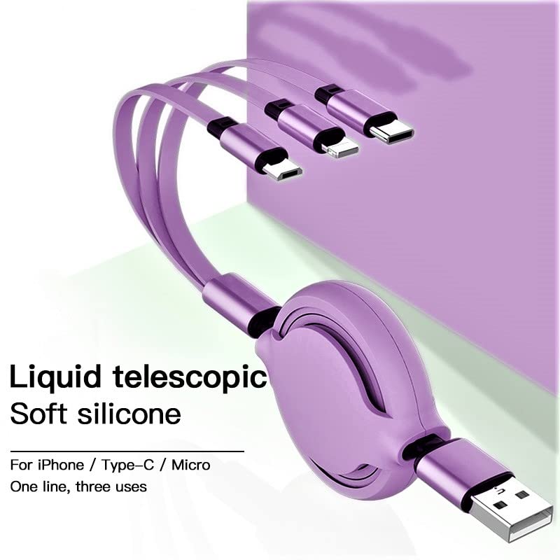 Airtree 3-IN-1 Retractable 3.0 Fast Charger Cord Compatible with Phone/Type C/Micro USB for All Android and iOS Smartphones Airtree 3-IN-1 Retractable 3.0 Fast Charger Cord Compatible with Phone/Type C/Micro USB for All Android and iOS Smartphones