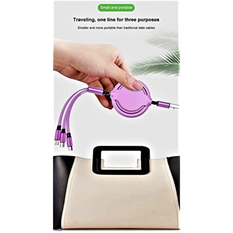 Airtree 3-IN-1 Retractable 3.0 Fast Charger Cord Compatible with Phone/Type C/Micro USB for All Android and iOS Smartphones Airtree 3-IN-1 Retractable 3.0 Fast Charger Cord Compatible with Phone/Type C/Micro USB for All Android and iOS Smartphones