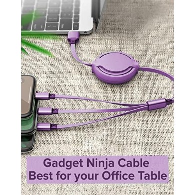 Airtree 3-IN-1 Retractable 3.0 Fast Charger Cord Compatible with Phone/Type C/Micro USB for All Android and iOS Smartphones Airtree 3-IN-1 Retractable 3.0 Fast Charger Cord Compatible with Phone/Type C/Micro USB for All Android and iOS Smartphones
