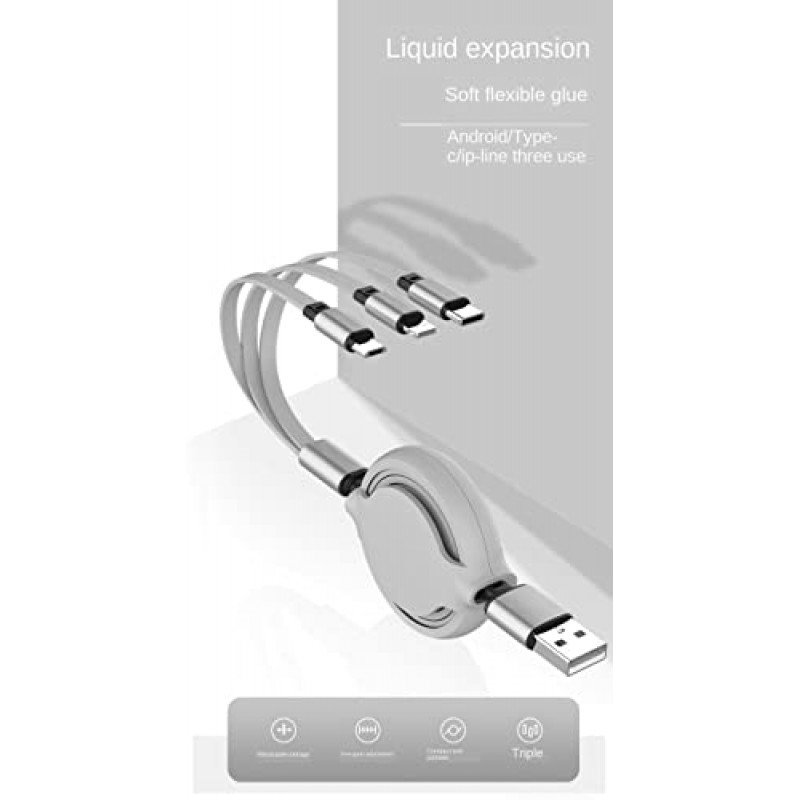 Airtree 3-IN-1 Retractable 3.0 Fast Charger Cord Compatible with Phone/Type C/Micro USB for All Android and iOS Smartphones Airtree 3-IN-1 Retractable 3.0 Fast Charger Cord Compatible with Phone/Type C/Micro USB for All Android and iOS Smartphones