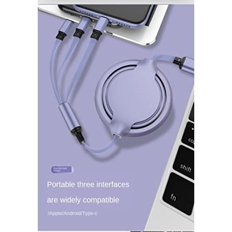 Airtree 3-IN-1 Retractable 3.0 Fast Charger Cord Compatible with Phone/Type C/Micro USB for All Android and iOS Smartphones Airtree 3-IN-1 Retractable 3.0 Fast Charger Cord Compatible with Phone/Type C/Micro USB for All Android and iOS Smartphones