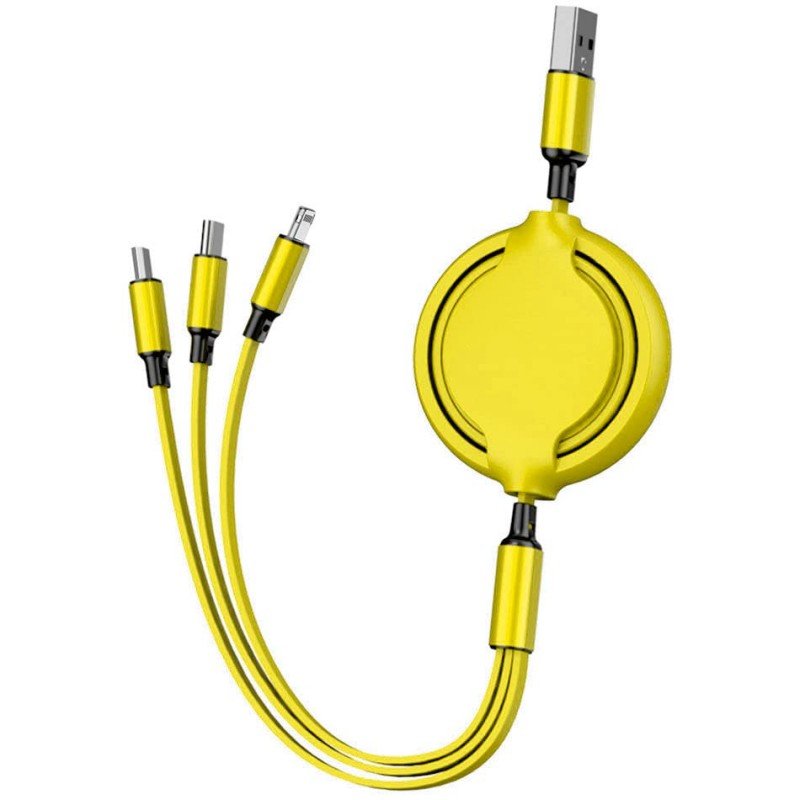 Airtree 3-IN-1 Retractable 3.0 Fast Charger Cord Compatible with Phone/Type C/Micro USB for All Android and iOS Smartphones Airtree 3-IN-1 Retractable 3.0 Fast Charger Cord Compatible with Phone/Type C/Micro USB for All Android and iOS Smartphones