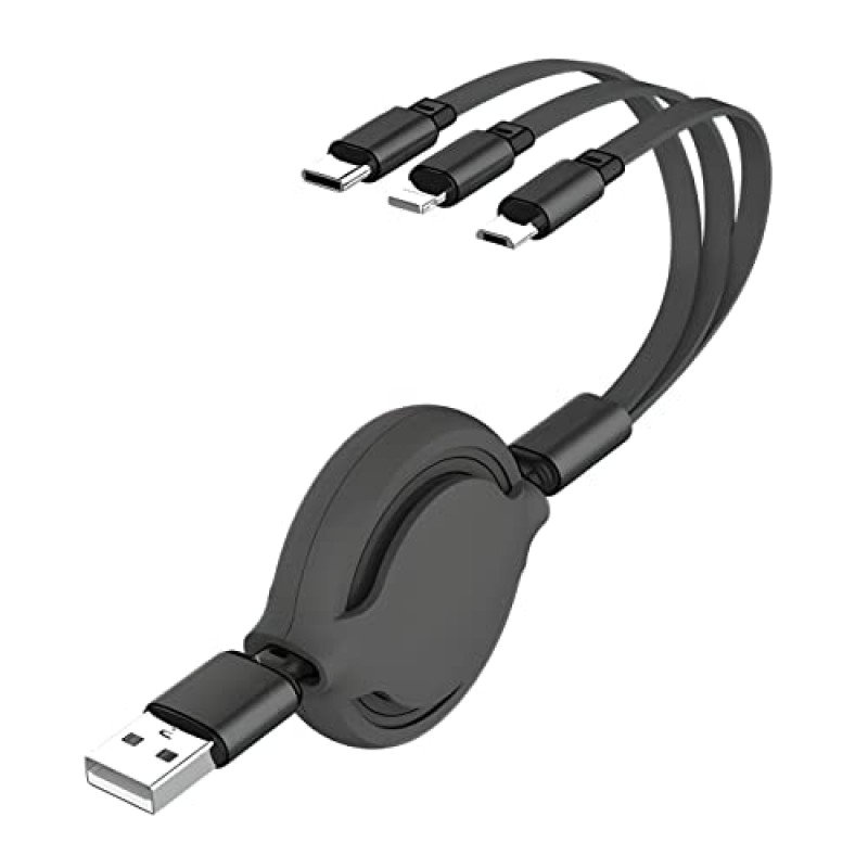 Airtree 3-IN-1 Retractable 3.0 Fast Charger Cord Compatible with Phone/Type C/Micro USB for All Android and iOS Smartphones Airtree 3-IN-1 Retractable 3.0 Fast Charger Cord Compatible with Phone/Type C/Micro USB for All Android and iOS Smartphones