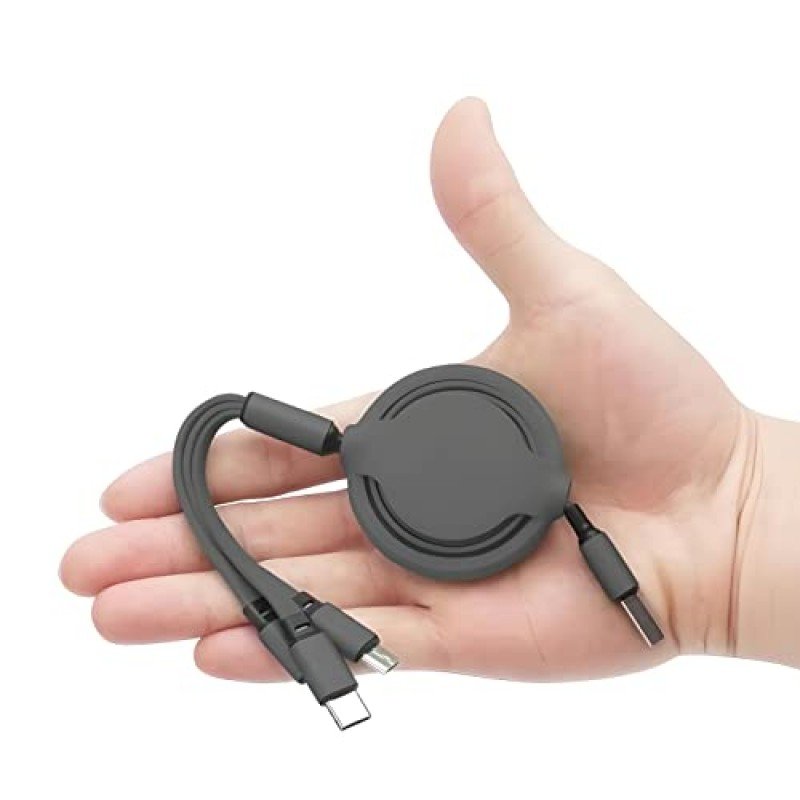 Airtree 3-IN-1 Retractable 3.0 Fast Charger Cord Compatible with Phone/Type C/Micro USB for All Android and iOS Smartphones Airtree 3-IN-1 Retractable 3.0 Fast Charger Cord Compatible with Phone/Type C/Micro USB for All Android and iOS Smartphones