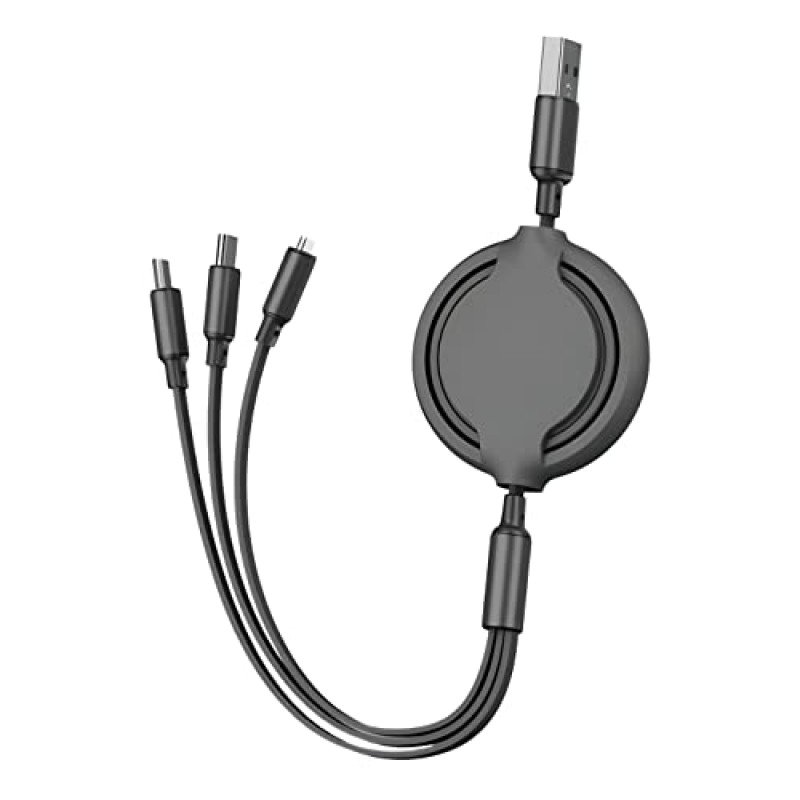Airtree 3-IN-1 Retractable 3.0 Fast Charger Cord Compatible with Phone/Type C/Micro USB for All Android and iOS Smartphones Airtree 3-IN-1 Retractable 3.0 Fast Charger Cord Compatible with Phone/Type C/Micro USB for All Android and iOS Smartphones