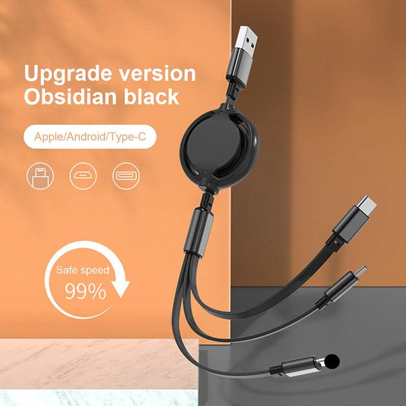 Airtree 3-IN-1 Retractable 3.0 Fast Charger Cord Compatible with Phone/Type C/Micro USB for All Android and iOS Smartphones Airtree 3-IN-1 Retractable 3.0 Fast Charger Cord Compatible with Phone/Type C/Micro USB for All Android and iOS Smartphones
