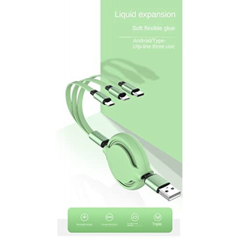 Airtree 3-IN-1 Retractable 3.0 Fast Charger Cord Compatible with Phone/Type C/Micro USB for All Android and iOS Smartphones Airtree 3-IN-1 Retractable 3.0 Fast Charger Cord Compatible with Phone/Type C/Micro USB for All Android and iOS Smartphones