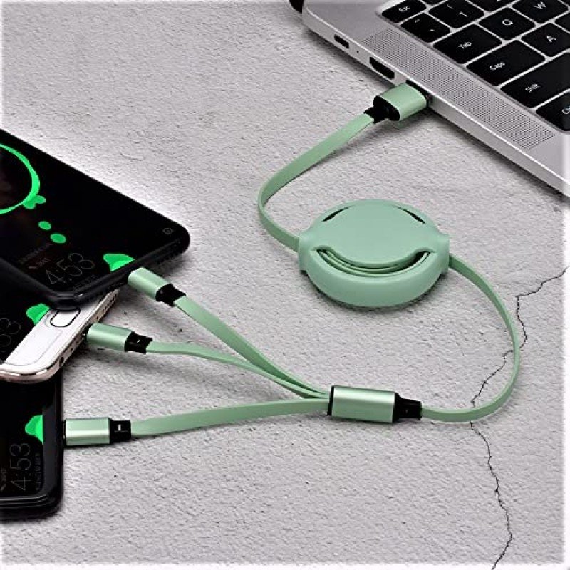 Airtree 3-IN-1 Retractable 3.0 Fast Charger Cord Compatible with Phone/Type C/Micro USB for All Android and iOS Smartphones Airtree 3-IN-1 Retractable 3.0 Fast Charger Cord Compatible with Phone/Type C/Micro USB for All Android and iOS Smartphones
