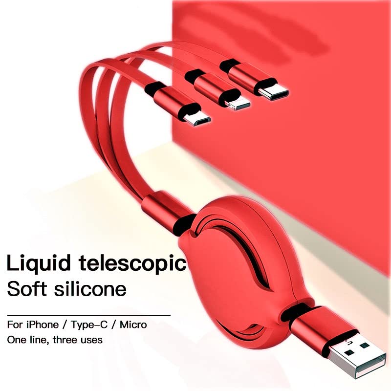 Airtree 3-IN-1 Retractable 3.0 Fast Charger Cord Compatible with Phone/Type C/Micro USB for All Android and iOS Smartphones Airtree 3-IN-1 Retractable 3.0 Fast Charger Cord Compatible with Phone/Type C/Micro USB for All Android and iOS Smartphones