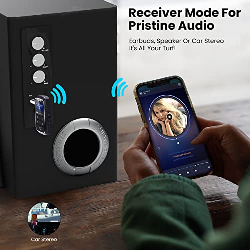 Portronics Auto 18 Car Bluetooth Transmitter/Receiver Handsfree Calling, Aux in/Out, HD Sound Quality, for Car, TV, PC, Speaker (Black) Portronics Auto 18 Car Bluetooth Transmitter/Receiver Handsfree Calling, Aux in/Out, HD Sound Quality, for Car, TV, PC, Speaker (Black)