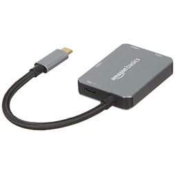 AmazonBasics Amazon Basics 4-in-1 USB Type C Adapter (Grey) Port AmazonBasics Amazon Basics 4-in-1 USB Type C Adapter (Grey) Port
