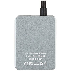 AmazonBasics Amazon Basics 4-in-1 USB Type C Adapter (Grey) Port