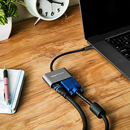 Amazon Basics 2-in-1 Type C USB Hub with Hdmi & Vga Outputs (Grey) Port Amazon Basics 2-in-1 Type C USB Hub with Hdmi & Vga Outputs (Grey) Port