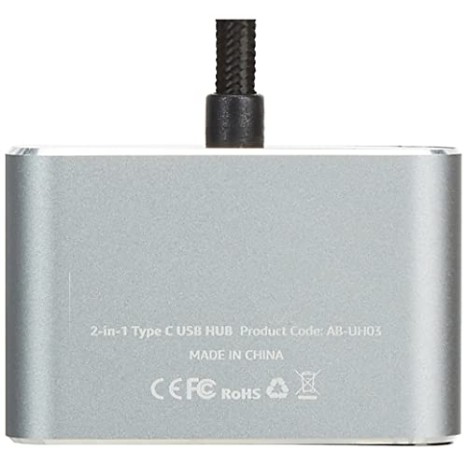 Amazon Basics 2-in-1 Type C USB Hub with Hdmi & Vga Outputs (Grey) Port Amazon Basics 2-in-1 Type C USB Hub with Hdmi & Vga Outputs (Grey) Port