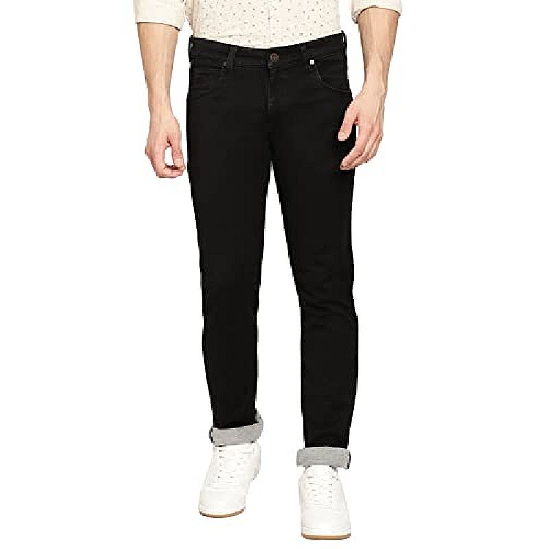 KILLER Men Black Cotton Regular Fit Casual Jeans (P-MDNM00215_Black)