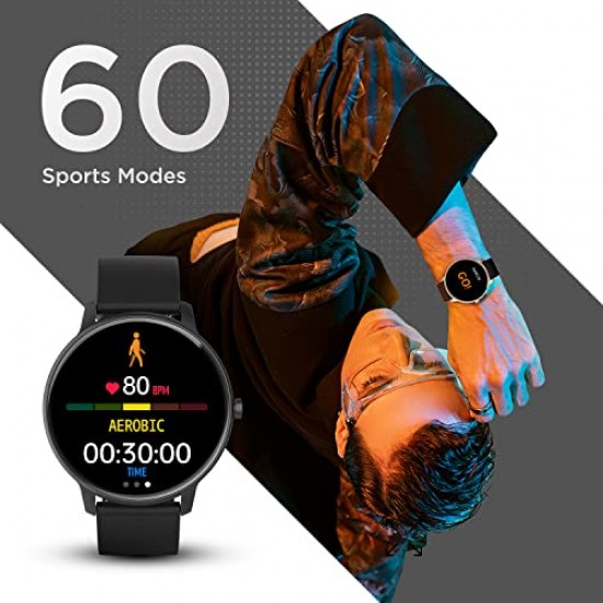 Fire-Boltt Rage Full Touch 1.28” Display & 60 Sports Modes with IP68 Rating Smartwatch,Black