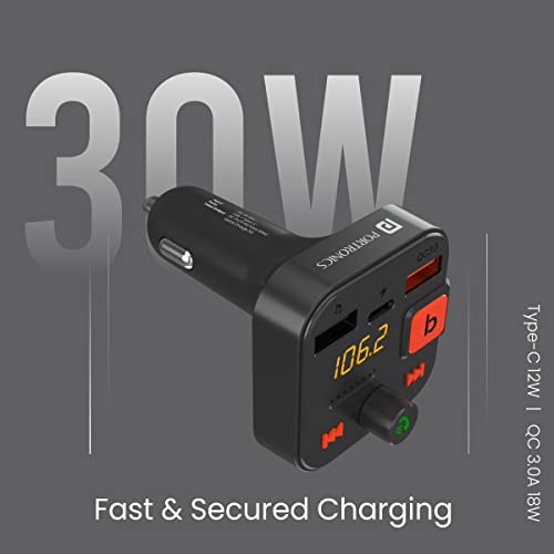 Portronics Auto 20 Smart Audio Connector with Mobile Charger(Type C + QC 3.0), Latest Bluetooth 5.1, 30W Portronics Auto 20 Smart Audio Connector with Mobile Charger(Type C + QC 3.0), Latest Bluetooth 5.1, 30W
