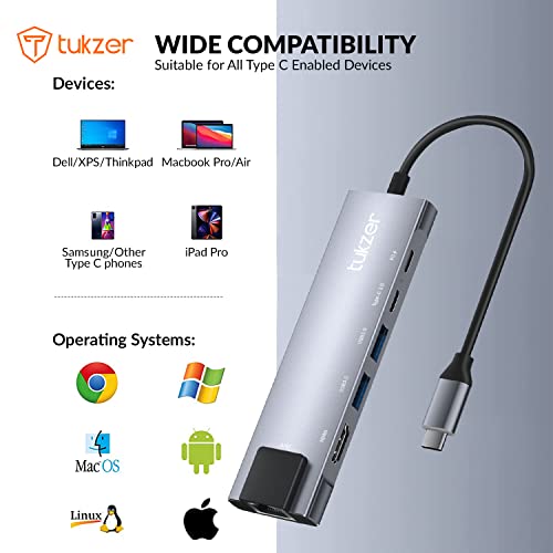 Tukzer 4-in-1 USB C 3.0 HUB, Type C to USB A HUB Splitter Extender, Docking Station, 5Gbps Data Sync Speed, MultiPort Adapter for iOS, MacBook Tukzer 4-in-1 USB C 3.0 HUB, Type C to USB A HUB Splitter Extender, Docking Station, 5Gbps Data Sync Speed, MultiPort Adapter for iOS, MacBook