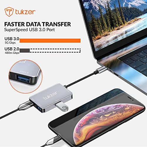 Tukzer 4-in-1 USB C 3.0 HUB, Type C to USB A HUB Splitter Extender, Docking Station, 5Gbps Data Sync Speed, MultiPort Adapter for iOS, MacBook Tukzer 4-in-1 USB C 3.0 HUB, Type C to USB A HUB Splitter Extender, Docking Station, 5Gbps Data Sync Speed, MultiPort Adapter for iOS, MacBook