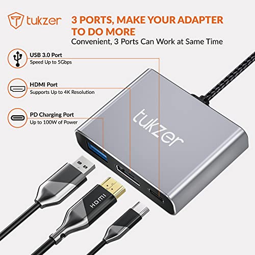 Tukzer 4-in-1 USB C 3.0 HUB, Type C to USB A HUB Splitter Extender, Docking Station, 5Gbps Data Sync Speed, MultiPort Adapter for iOS, MacBook Tukzer 4-in-1 USB C 3.0 HUB, Type C to USB A HUB Splitter Extender, Docking Station, 5Gbps Data Sync Speed, MultiPort Adapter for iOS, MacBook