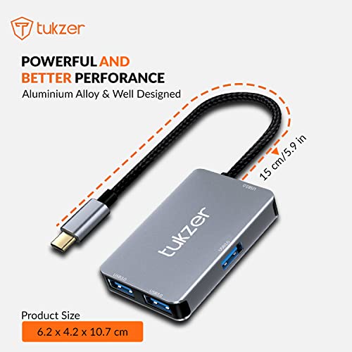 Tukzer 4-in-1 USB C 3.0 HUB, Type C to USB A HUB Splitter Extender, Docking Station, 5Gbps Data Sync Speed, MultiPort Adapter for iOS, MacBook Tukzer 4-in-1 USB C 3.0 HUB, Type C to USB A HUB Splitter Extender, Docking Station, 5Gbps Data Sync Speed, MultiPort Adapter for iOS, MacBook
