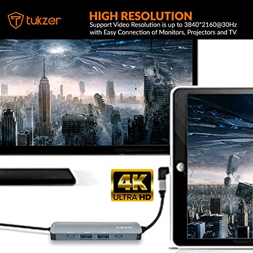 Tukzer 4-in-1 USB C 3.0 HUB, Type C to USB A HUB Splitter Extender, Docking Station, 5Gbps Data Sync Speed, MultiPort Adapter for iOS, MacBook Tukzer 4-in-1 USB C 3.0 HUB, Type C to USB A HUB Splitter Extender, Docking Station, 5Gbps Data Sync Speed, MultiPort Adapter for iOS, MacBook
