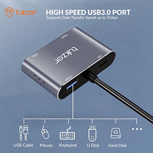 Tukzer 4-in-1 USB C 3.0 HUB, Type C to USB A HUB Splitter Extender, Docking Station, 5Gbps Data Sync Speed, MultiPort Adapter for iOS, MacBook Tukzer 4-in-1 USB C 3.0 HUB, Type C to USB A HUB Splitter Extender, Docking Station, 5Gbps Data Sync Speed, MultiPort Adapter for iOS, MacBook
