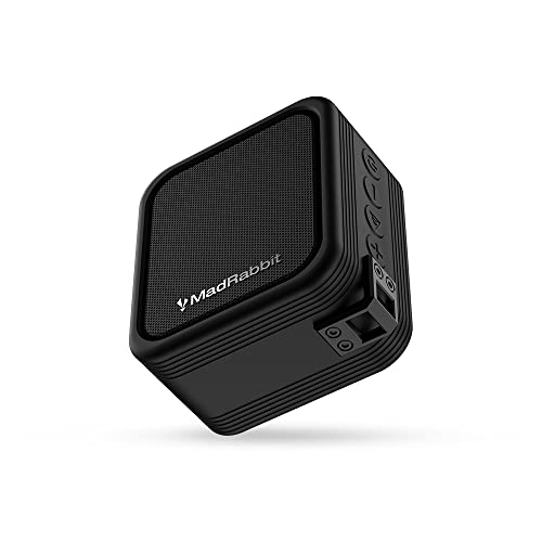MadRabbit Sound Rock Wireless Portable Bluetooth Speaker with Deep Bass Subwoofer, IPX7, Call Function, Hook Lock black MadRabbit Sound Rock Wireless Portable Bluetooth Speaker with Deep Bass Subwoofer, IPX7, Call Function, Hook Lock black